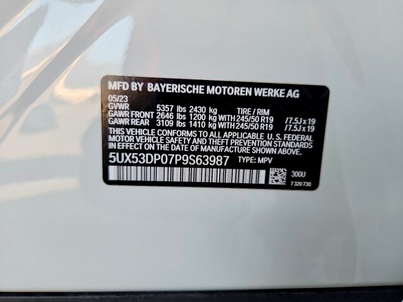 Продаж на аукціоні авто 2023 Bmw X3, vin: 5UX53DP07P9S63987, номер лоту: 67742916