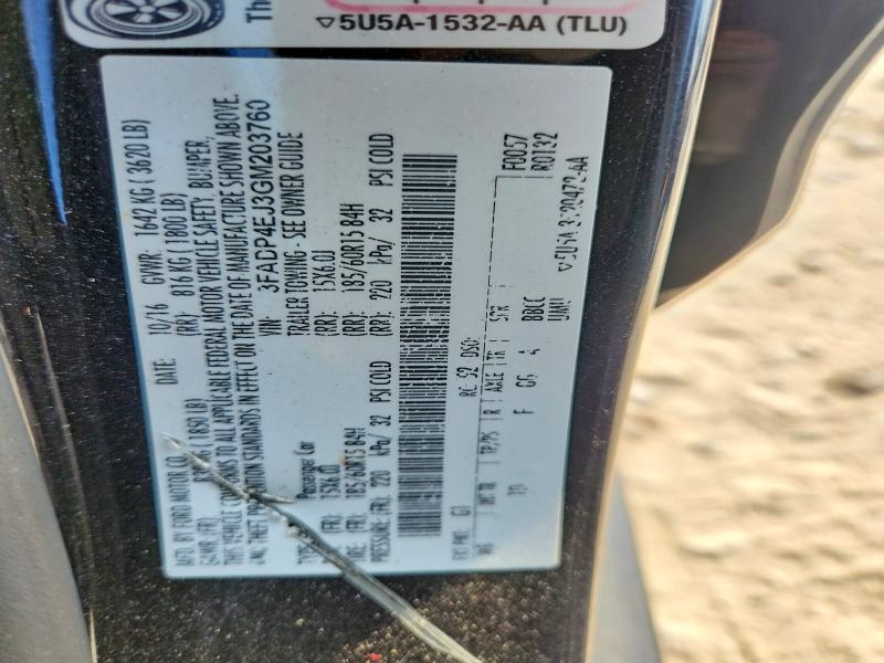 70341966 :رقم المزاد ، 3FADP4EJ3GM203760 vin ، 2016 Ford Fiesta مزاد بيع