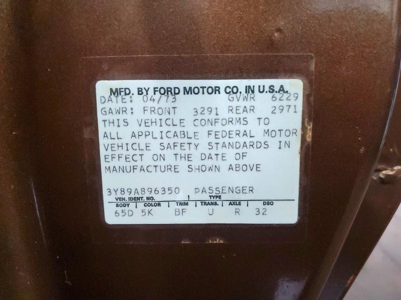 Продаж на аукціоні авто 1973 Ford Mark Iv, vin: 3Y89A896350, номер лоту: 68523266