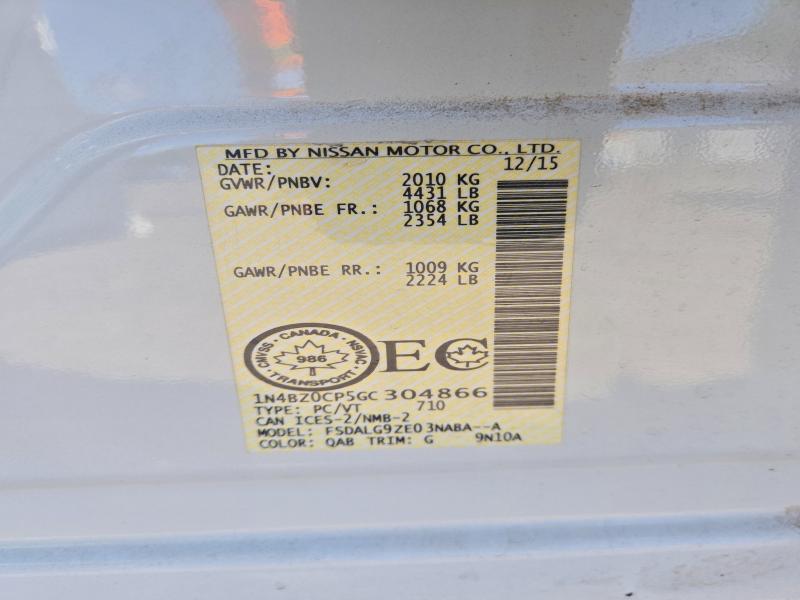 Aukcja sprzedaży 2016 Nissan Leaf, vin: 1N4BZ0CP5GC304866, numer aukcji: 68343096