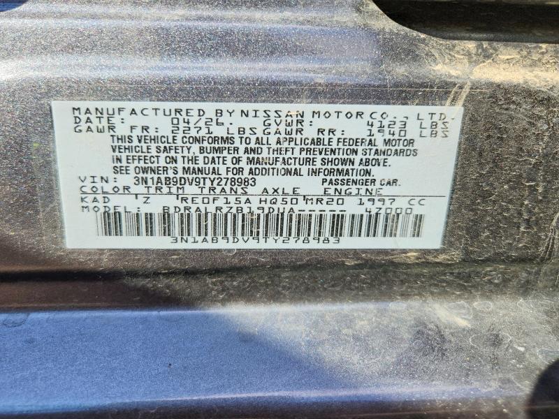 Aukcja sprzedaży 2026 Nissan Sentra, vin: 3N1AB9DV9TY278983, numer aukcji: 70307636