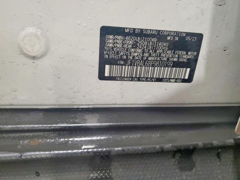 Aukcja sprzedaży 2023 Subaru Wrx, vin: JF1VBAL68P9810199, numer aukcji: 68501946