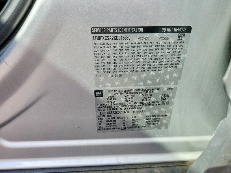 Aukcja sprzedaży 2019 Buick Envision, vin: LRBFXCSA2KD013680, numer aukcji: 67485856