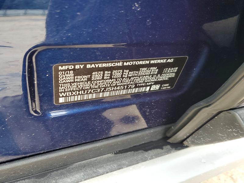 2018 Bmw X1 მანქანა იყიდება აუქციონზე, vin: WBXHU7C37J5H45179, აუქციონის ნომერი: 67145486
