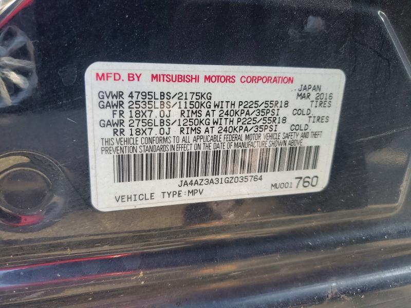 Продаж на аукціоні авто 2016 Mitsubishi Outlander, vin: JA4AZ3A31GZ035764, номер лоту: 69390996