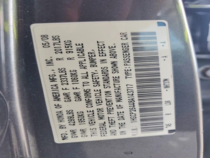 Продажа на аукционе авто 2008 Honda Accord, vin: 1HGCP26448A143717, номер лота: 70209916