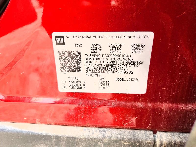 69986856 :رقم المزاد ، 3GNAXMEG3PS159232 vin ، 2023 Chevrolet Equinox مزاد بيع