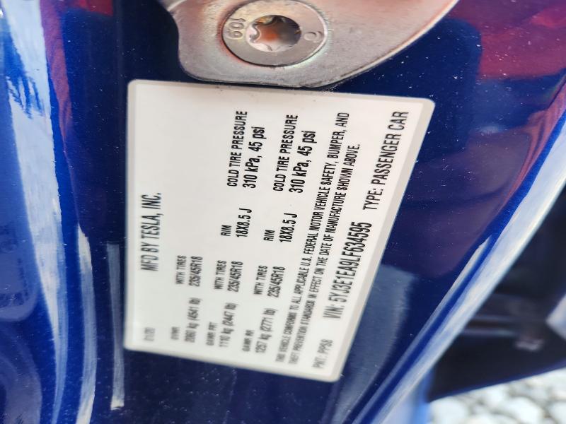 Продажа на аукционе авто 2020 Tesla Model 3, vin: 5YJ3E1EA9LF634595, номер лота: 70797586