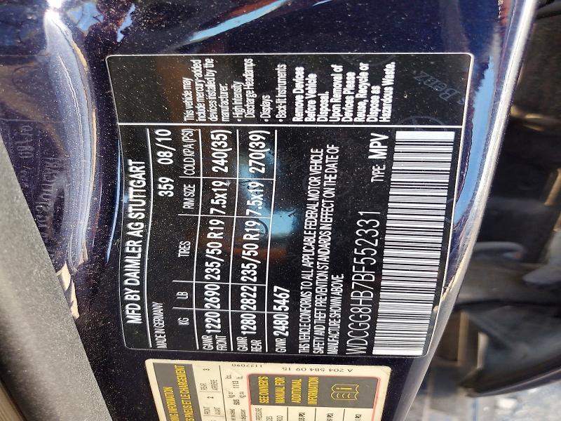 68296616 :رقم المزاد ، WDCGG8HB7BF552331 vin ، 2011 Mercedes-benz Glk مزاد بيع