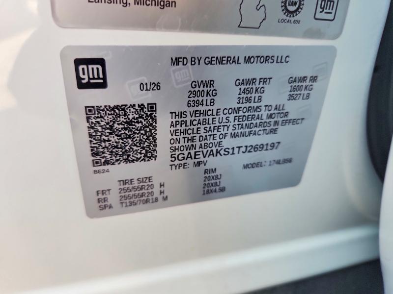 67905416 :رقم المزاد ، 5GAEVAKS1TJ269197 vin ، 2026 Buick Enclave مزاد بيع