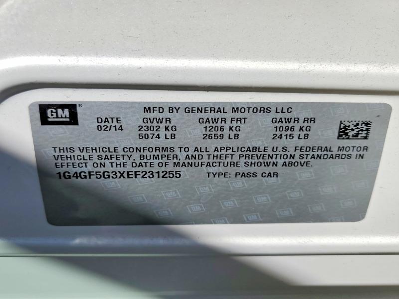Продажа на аукционе авто 2014 Buick Lacrosse, vin: 1G4GF5G3XEF231255, номер лота: 68012726