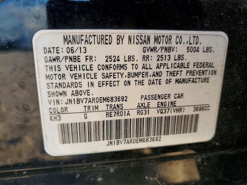 Продаж на аукціоні авто 2014 Infiniti Q50, vin: JN1BV7AR0EM683692, номер лоту: 70867656
