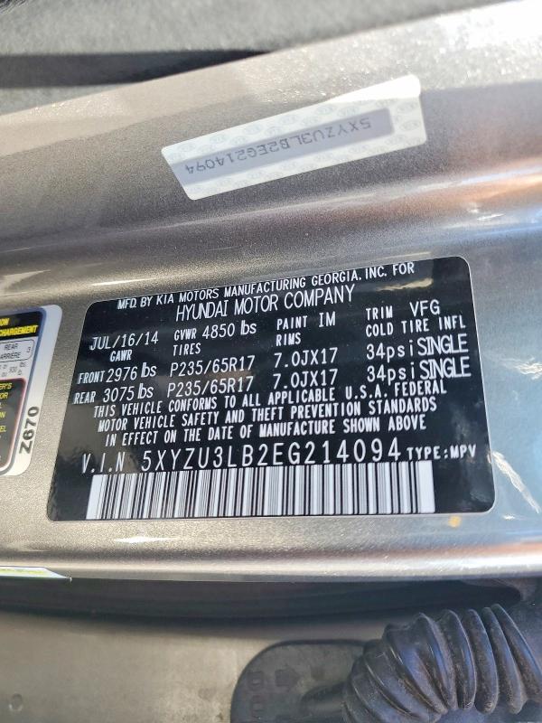 2014 Hyundai Santa Fe Sport მანქანა იყიდება აუქციონზე, vin: 5XYZU3LB2EG214094, აუქციონის ნომერი: 67471476