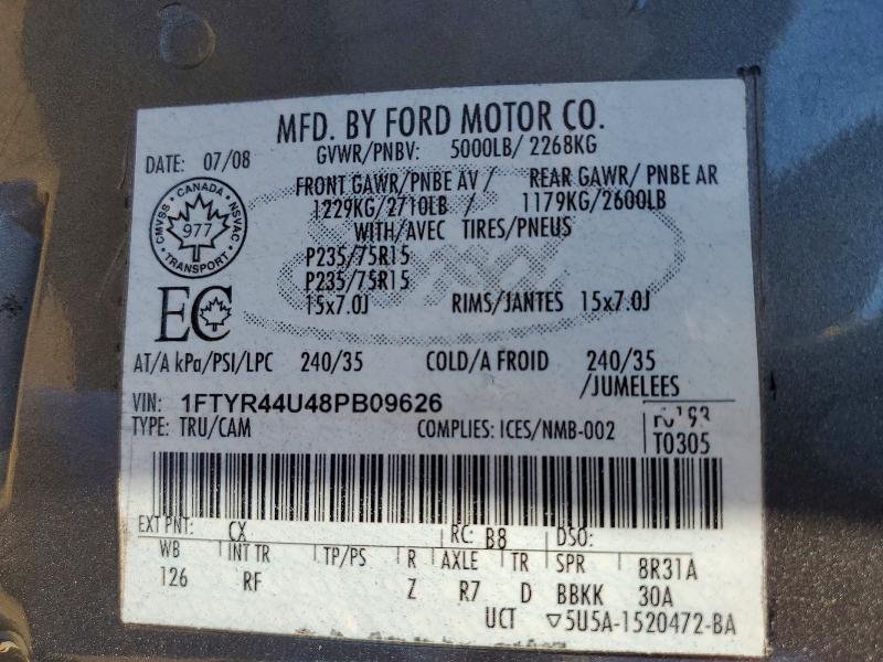 Aukcja sprzedaży 2008 Ford Ranger, vin: 1FTYR44U48PB09626, numer aukcji: 68739686