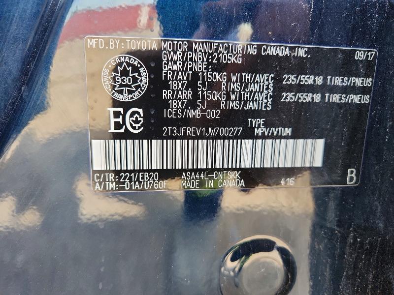Aukcja sprzedaży 2018 Toyota Rav4, vin: 2T3JFREV1JW700277, numer aukcji: 67980696