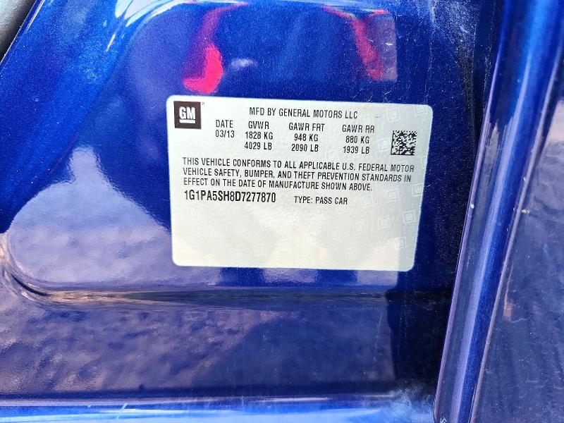 67723356 :رقم المزاد ، 1G1PA5SH8D7277870 vin ، 2013 Chevrolet Cruze مزاد بيع