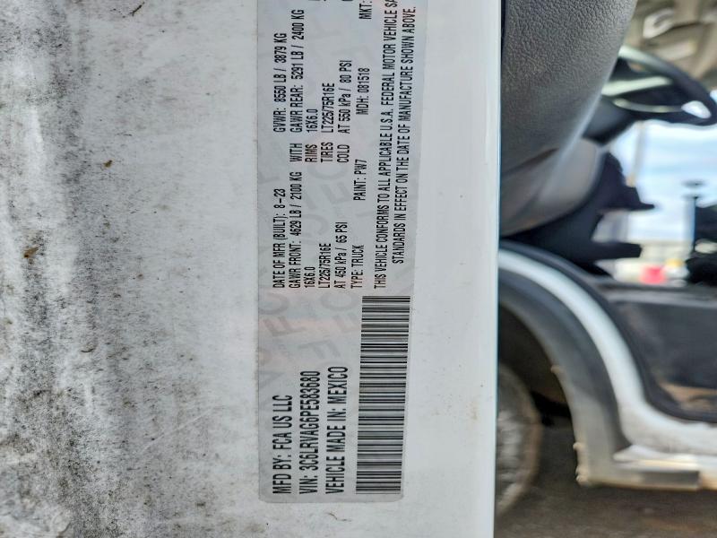 68273526 :رقم المزاد ، 3C6LRVAG6PE583680 vin ، 2023 Ram Promaster 1500 مزاد بيع