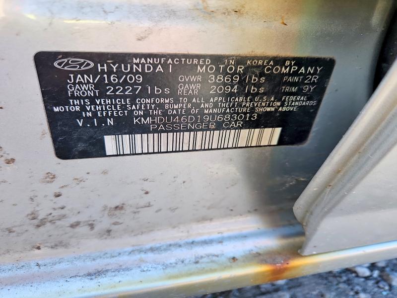 Aukcja sprzedaży 2009 Hyundai Elantra, vin: KMHDU46D19U683013, numer aukcji: 68566466