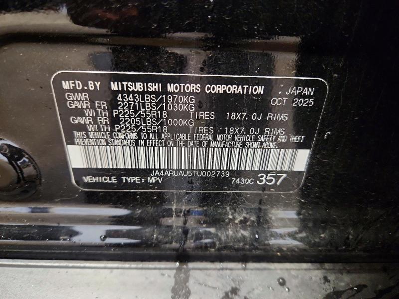 69192046 :رقم المزاد ، JA4ARUAU5TU002739 vin ، 2026 Mitsubishi Outlander Sport مزاد بيع