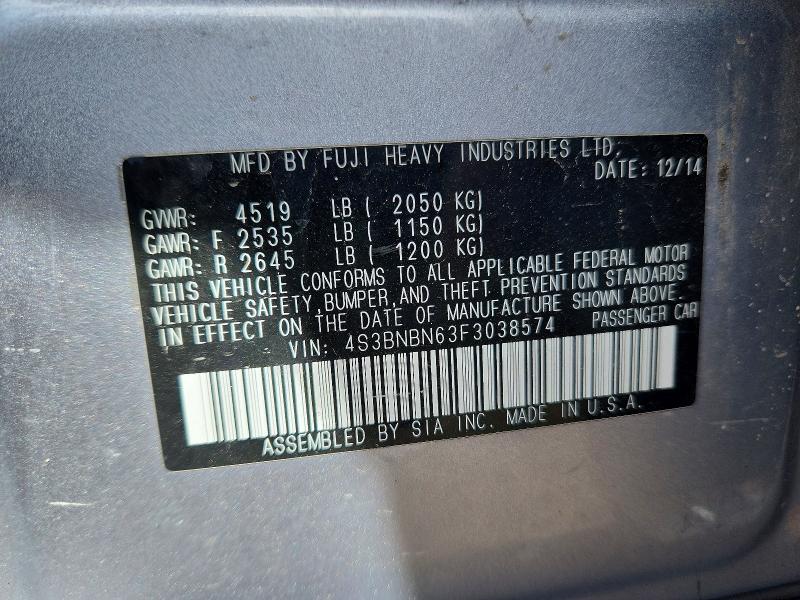 Продажа на аукционе авто 2015 Subaru Legacy, vin: 4S3BNBN63F3038574, номер лота: 70353086