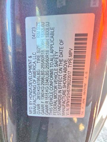 Aukcja sprzedaży 2023 Honda Pilot, vin: 5FNYG1H57PB023517, numer aukcji: 68177276