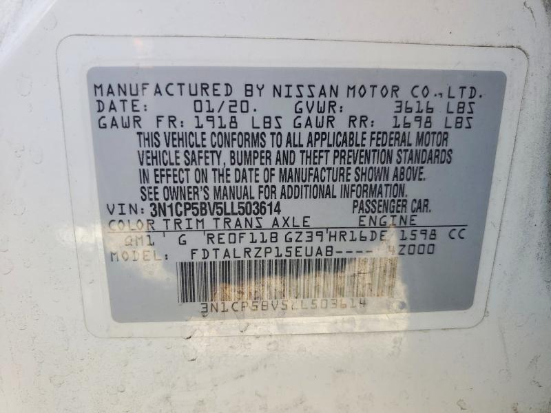Aukcja sprzedaży 2020 Nissan Kicks, vin: 3N1CP5BV5LL503614, numer aukcji: 68690846