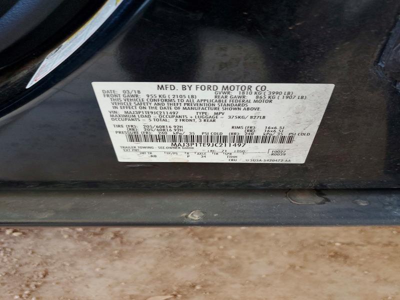 2018 Ford Ecosport მანქანა იყიდება აუქციონზე, vin: MAJ3P1TE9JC211497, აუქციონის ნომერი: 66808156