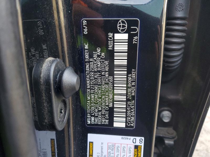 2019 Toyota C-hr მანქანა იყიდება აუქციონზე, vin: NMTKHMBX2KR095680, აუქციონის ნომერი: 67163356