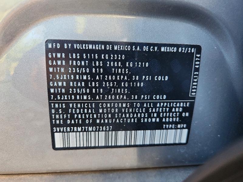 Aukcja sprzedaży 2026 Volkswagen Tiguan, vin: 3VVER7RM7TM073637, numer aukcji: 67990976