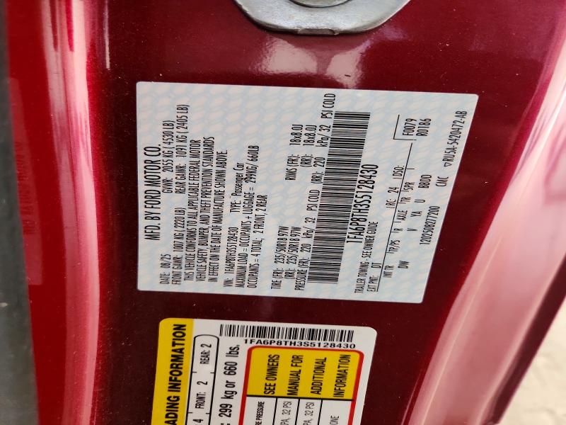 Продажа на аукционе авто 2025 Ford Mustang, vin: 1FA6P8TH3S5128430, номер лота: 68745796