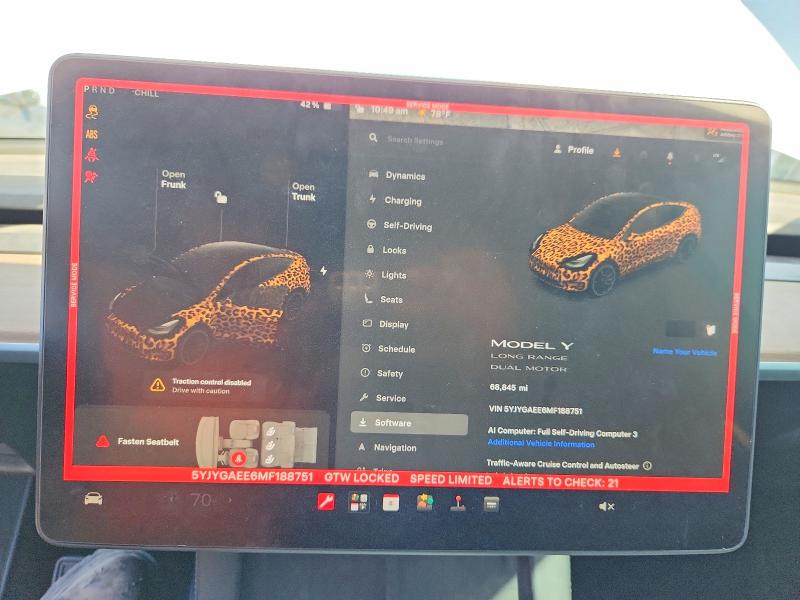 Aukcja sprzedaży 2021 Tesla Model Y, vin: 5YJYGAEE6MF188751, numer aukcji: 67855836