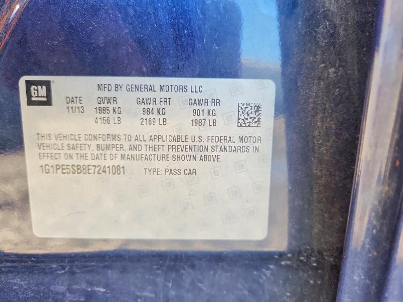 Продаж на аукціоні авто 2014 Chevrolet Cruze, vin: 1G1PE5SB8E7241081, номер лоту: 68409846