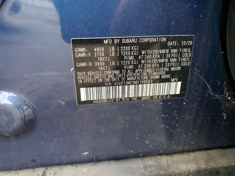 Продажа на аукционе авто 2021 Subaru Outback, vin: 4S4BTAMC0M3149583, номер лота: 67883256