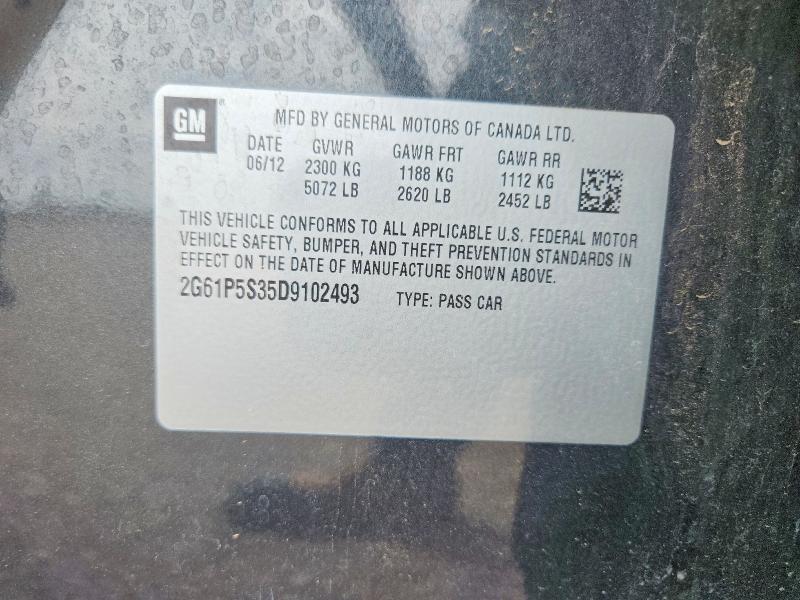 67244626 :رقم المزاد ، 2G61P5S35D9102493 vin ، 2013 Cadillac Xts مزاد بيع