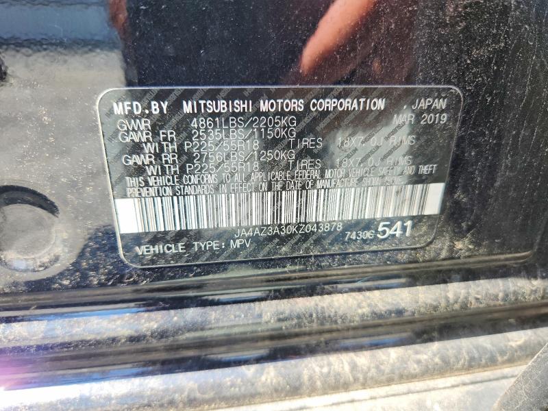 Aukcja sprzedaży 2019 Mitsubishi Outlander, vin: JA4AZ3A30KZ043878, numer aukcji: 67416576