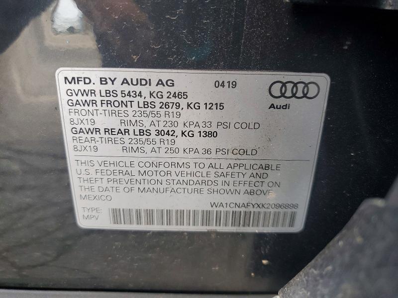 Продажа на аукционе авто 2019 Audi Q5, vin: WA1CNAFYXK2096898, номер лота: 69856626