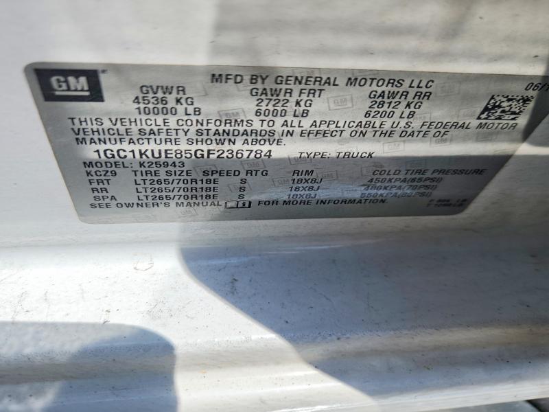 Продажа на аукционе авто 2016 Chevrolet Silverado, vin: 1GC1KUE85GF236784, номер лота: 67282886