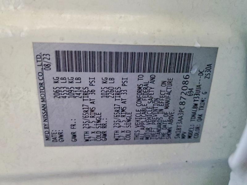 Aukcja sprzedaży 2023 Nissan Rogue, vin: 5N1BT3AA3PC872086, numer aukcji: 69115346