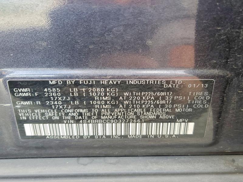 Auction sale of the 2013 Subaru Outback, vin: 4S4BRBCC9D3272661, lot number: 68162756