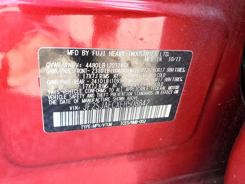 Продаж на аукціоні авто 2014 Subaru Forester, vin: JF2SJAECXEH508842, номер лоту: 67839516