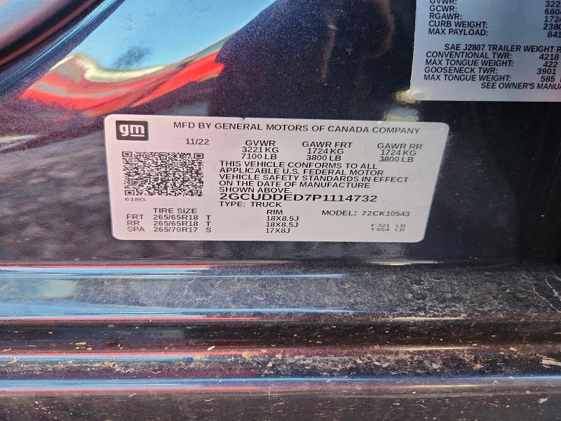 Продажа на аукционе авто 2023 Chevrolet Silverado, vin: 2GCUDDED7P1114732, номер лота: 62837346