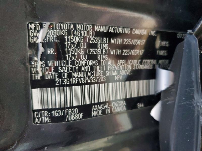 Aukcja sprzedaży 2023 Toyota Rav4, vin: 2T3G1RFV8PW337203, numer aukcji: 69233606