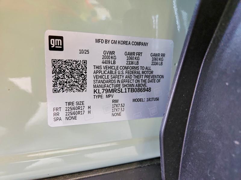 2026 Chevrolet Trailblazer მანქანა იყიდება აუქციონზე, vin: KL79MRSL1TB086948, აუქციონის ნომერი: 70284916