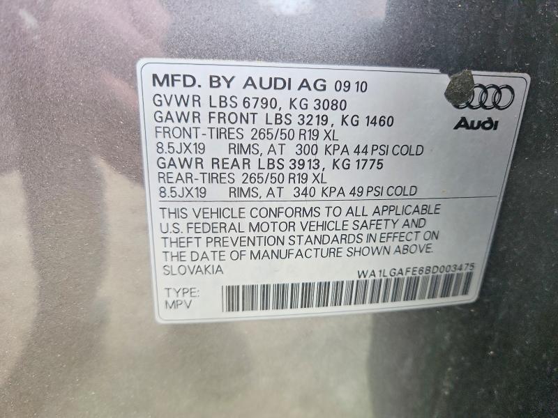 Aukcja sprzedaży 2011 Audi Q7, vin: WA1LGAFE6BD003475, numer aukcji: 67221116