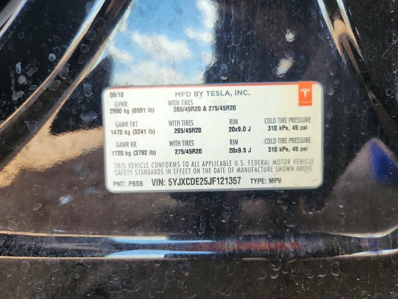 Aukcja sprzedaży 2018 Tesla Model X, vin: 5YJXCDE25JF121357, numer aukcji: 67037286