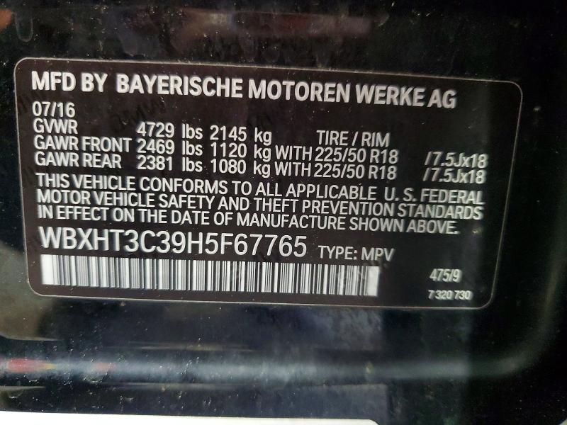 Продажа на аукционе авто 2017 Bmw X1, vin: WBXHT3C39H5F67765, номер лота: 68287926