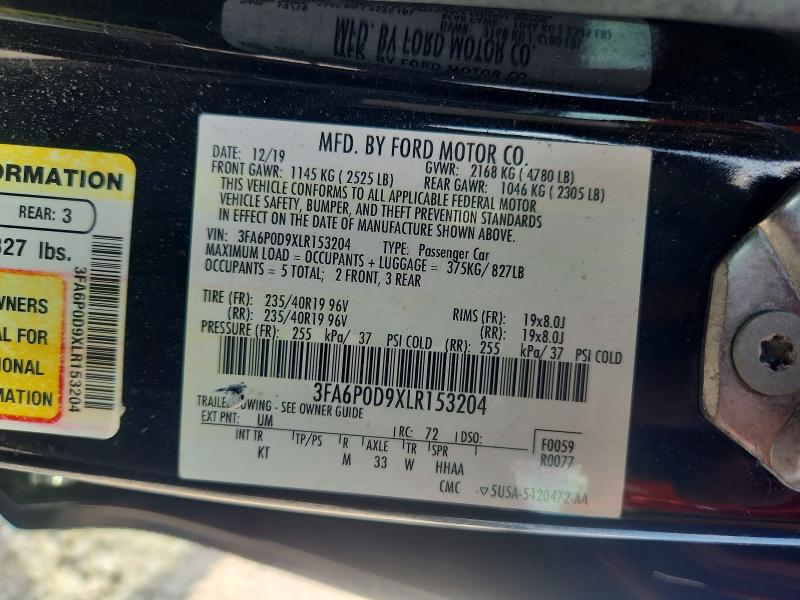 Продаж на аукціоні авто 2020 Ford Fusion, vin: 3FA6P0D9XLR153204, номер лоту: 67176916
