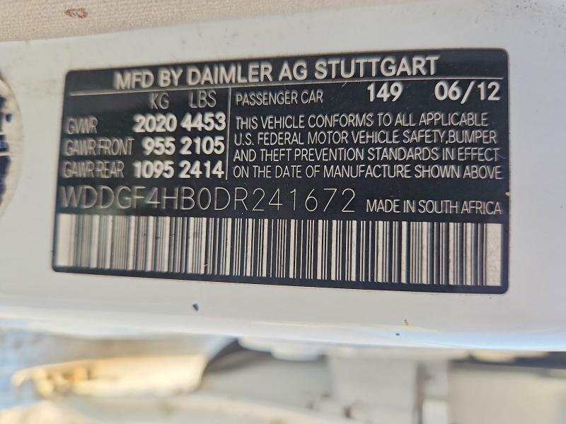 Aukcja sprzedaży 2013 Mercedes-benz C, vin: WDDGF4HB0DR241672, numer aukcji: 68970166