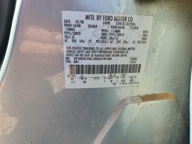 71156756 :رقم المزاد ، 2FMDK39C38BA76196 vin ، 2008 Ford Edge مزاد بيع