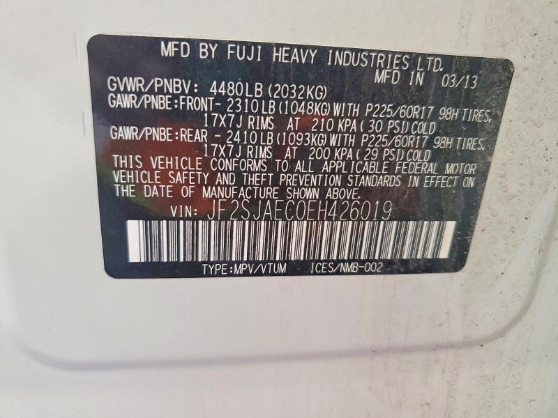 Продаж на аукціоні авто 2014 Subaru Forester, vin: JF2SJAEC0EH426019, номер лоту: 69711316